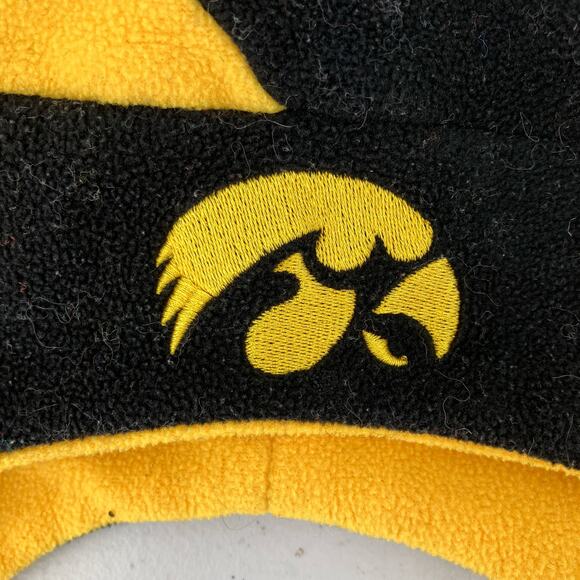 Fan Favorite Iowa Hawkeye University Yellow Black White Embroidered Jester Hat - Picture 6 of 7